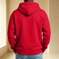 thumbnail image 5 of Men's Solid Color Pullover Hoodie, Drawstring Long Sleeve Loose Fit Casual Daily Fall Sweatshirt with Front Pocket Red S, 5 of 5