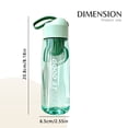 thumbnail image 3 of Torqee Clear Plastic Water Bottle,550ml Transparent Sports Bottle with Green Flip Top Carry Lid,Reusable Leakproof Drink Bottle for Gym Travel Office Outdoor,6.4x20.5cm, 3 of 5