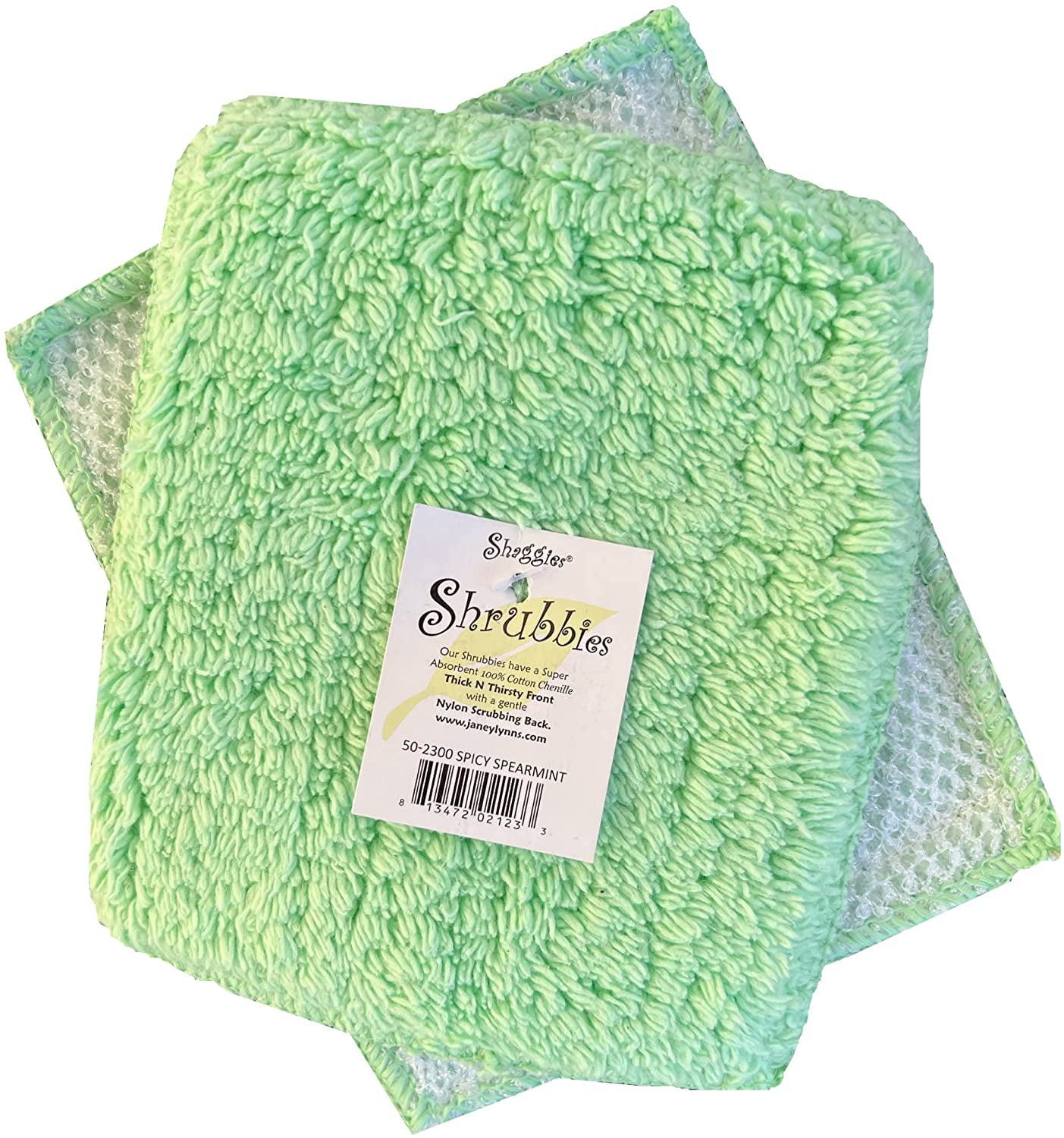 SHRUBBIE Cotton Chenille Dishcloth/Nylon Scrubber Butter Janey Lynn Shaggie 
