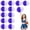 Purple+White, variant on Cheer Pom Poms 14 Pcs with Handle, Cheerleading Handheld Squad Pompoms for Sports Team Cheer Spirit Games Dance Party Adults