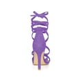 thumbnail image 4 of BLISSFUL STEP Women's Lace Up Heel Stiletto High Heels Sandals Purple 9, 4 of 7