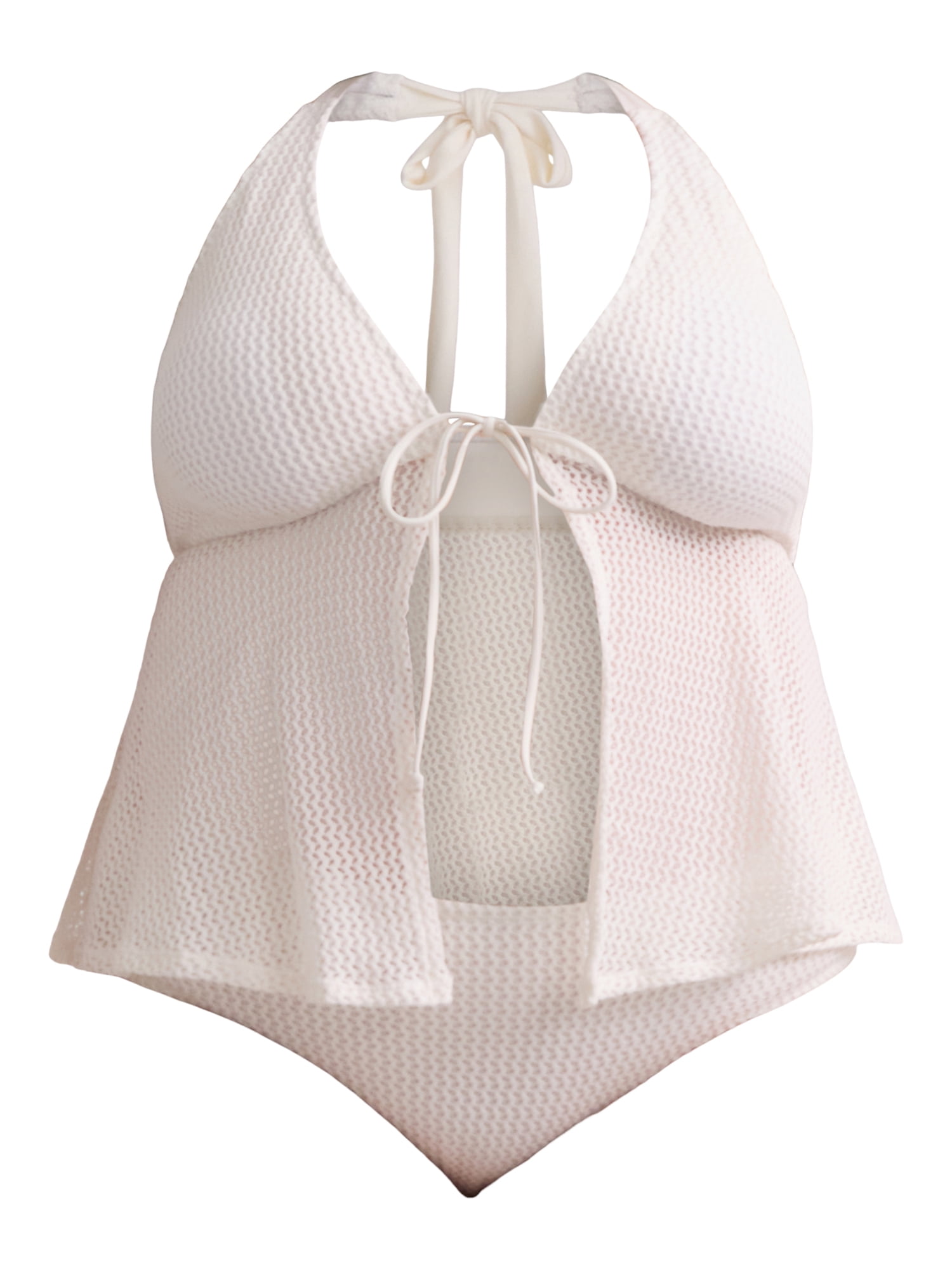 Time and Tru Women's Crochet Tankini Swim Top, Sizes XS-3X