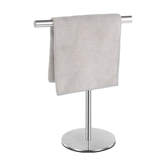 XSCPXTT Bath Hand Towel Holder Standing, T-Shape Towel Bar Rack Stand, Stainless Steel Brushed Finish,Tower Bar for Bathroom Kitchen Vanity Countertop