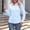 Blue, variant on Only Moment Button Down Shirts for Women Long Sleeve V Neck Polyurethane Fiber Blouses Dressy Casual Work Shirt 2026 Summer Spring Fashion Clothing Blue,S