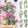 thumbnail image 1 of Travelwant Artificial Peony Garland Flowers, Floral Greenery Garland Rose Flower Vine Garland with Mixed Peony Flowers and Green Leaves for Wedding Dining Table Home Party Decor-110", 1 of 7