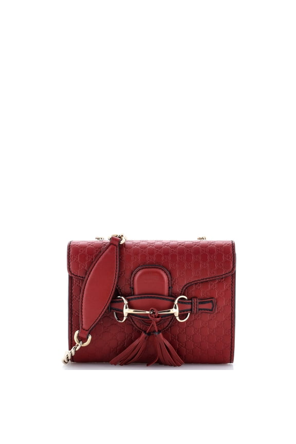 Pre-Owned Emily Chain Flap Bag Microguccissima Leather Mini By Rebag