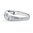 thumbnail image 3 of BERRICLE Sterling Silver Dome Cubic Zirconia CZ Stackable Fashion Anniversary Band for Unisex, Rhodium Plated Size 5.5, 3 of 12