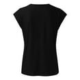 thumbnail image 5 of Black Women's Short Sleeve T-shirt, Women Cap Sleeve Summer Casual Tops V Neck Solid Color Casual Shirts Loose Fit Blouse,Women's Short sleeve T-shirt S, 5 of 5