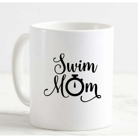

Coffee Mug Swim Mom Timer Stopwatch Speed Support Parent Love Sports White Cup Funny Gifts for work office him her