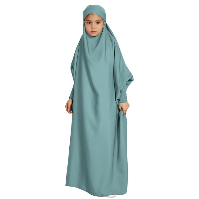 MIASHUI Robe Élégante Décontractée pour Filles avec Capuche et Manches Chauve-Souris pour Mode Vert Clair, 8-9 Ans