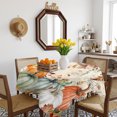 thumbnail image 3 of Orange Green Pumpkin Fall Table Cloth Waterproof Tablecloths, Thanksgiving Leaves Farmhouse Tablecloth Dining Table Cover for Kitchen Party Tabletop Outdoor, Square Tablecloth 54x54 Inch, 3 of 9