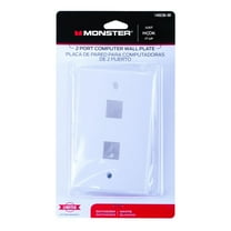 Monster Jhiu 140236-00 White Multi-Media Keystone 2 -Port Wall Plate