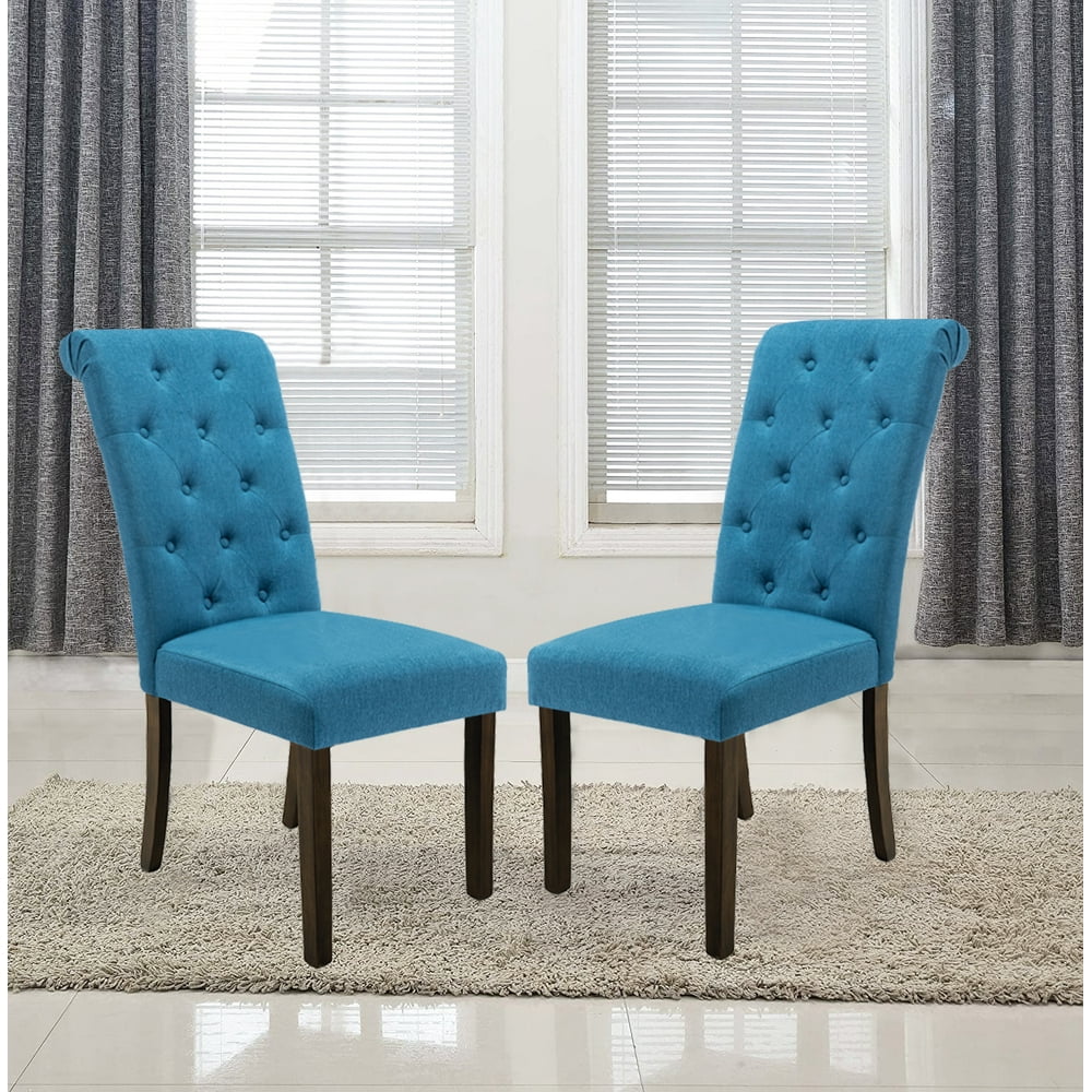 Set of 2 Tufted Dining Chairs for Kitchen, 17.32'' x 26.97'' x 39.57'' High Back Padded Dining 