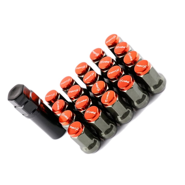 Tuerca de Tornillo Sidaley 20 Piezas para Llantas de Vehículo Color Rojo