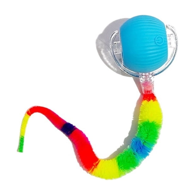 Interactive Cat Toy Ball, Upgraded Interactive Electric Rolling Ball with Teasing Tail, Moving Cat Toy