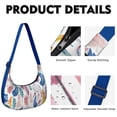 thumbnail image 3 of Sac Bandoulière Rétro Boho Chic pour Femmes Petit Sac à Main en Velours Côtelé Abstrait Géométrique Croissant Sac à Raviolis Sangle Réglable pour Voyage Travail, 3 of 5