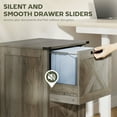thumbnail image 6 of HOMCOM 2 Drawer Vertical File Cabinet with Silent Slides, Farmhouse Filing Cabinet with Barn Doors for A4/Letter Size, Printer Stand, Distressed Gray, 6 of 9