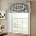 thumbnail image 6 of 2 Pack Retro Art Valance for Window Brown Blue National Art Bohemia Style Abstract Kitchen Valance Rod Pocket Short Curtain Topper Decorative Window Treatment for Living Room Bedroom 60"x18", 6 of 8