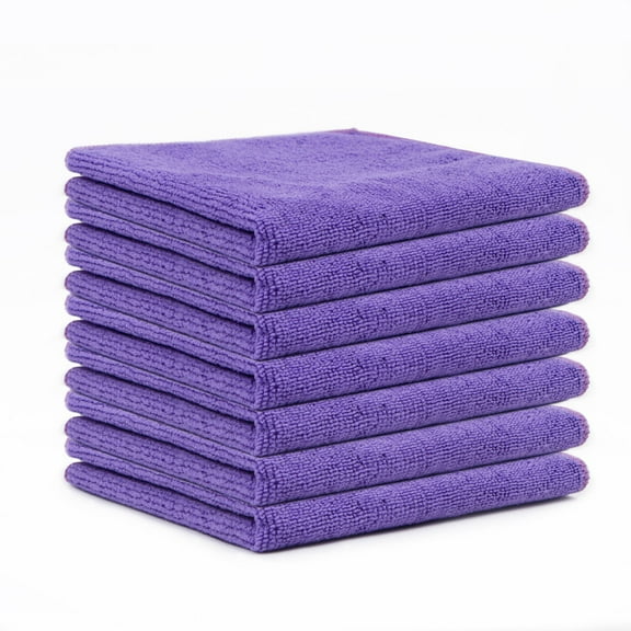 ERDOUY 10-Pack 12×12in Purple Microfiber Car Towels, Lint-Free Ultra-Absorbent Soft Cleaning Towels for Auto Detailing, Car Wash & Household Kitchen Use