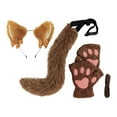 thumbnail image 2 of Juego de orejas y cola de gato Fernando aro de pelo para actuación en escenario de graduación Halloween marrón, 2 of 8