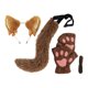 thumbnail image 2 of Juego de orejas y cola de gato Fernando aro de pelo para actuación en escenario de graduación Halloween marrón, 2 of 8