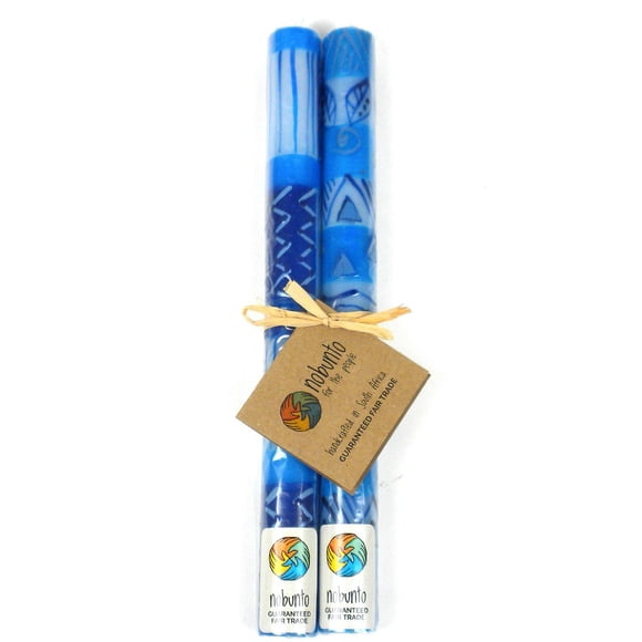 Tall Hand Painted Candles Pair -Feruzi Design Nobunto