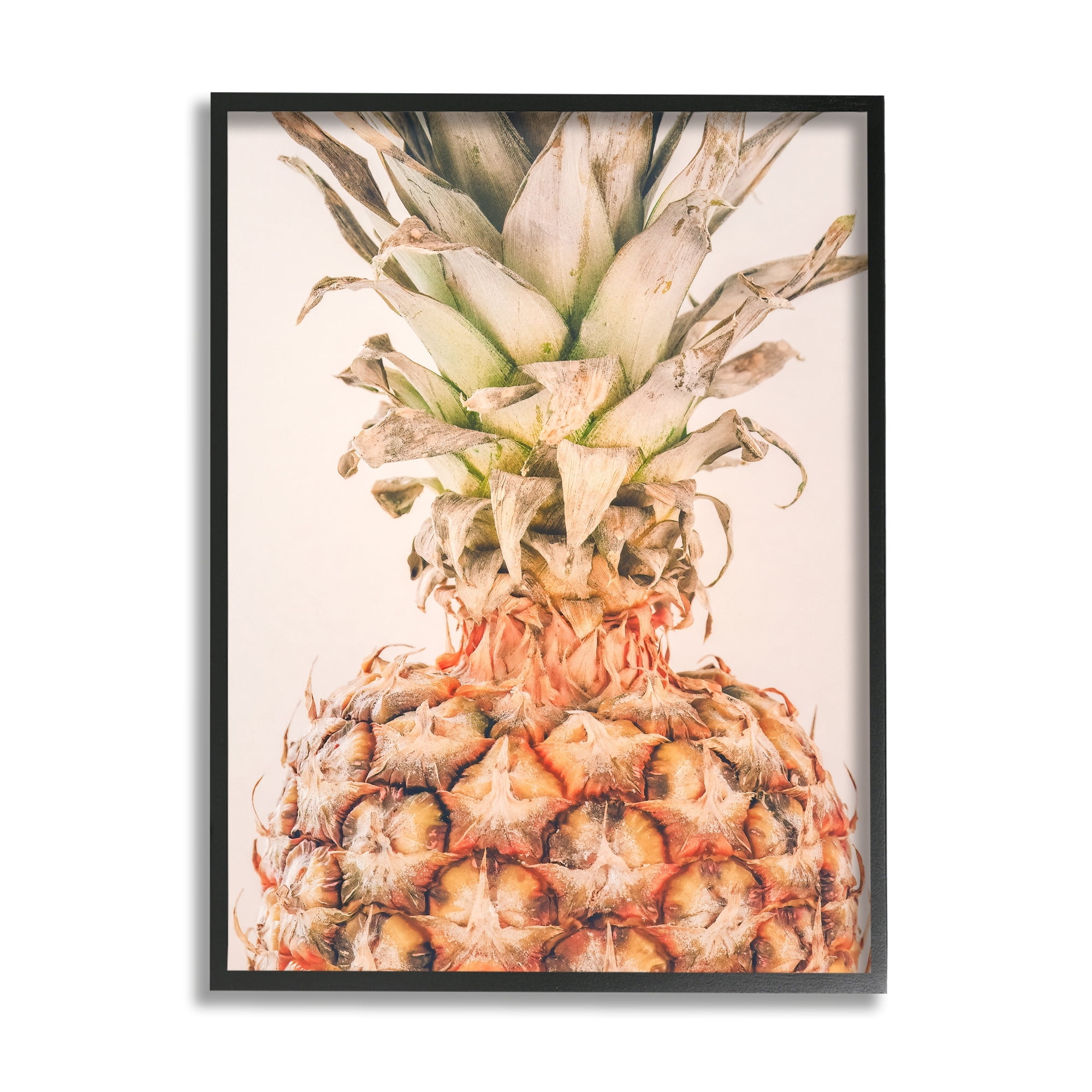 Stupell Industries Tropical Pineapple Photography Food & Beverage Photography Gray Framed Art Print Wall Art
