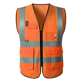 Traffic Safety Vest High Visibility Orange Medium Polyester CSA Z96 Class 2 Level 2 Walmart