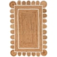 thumbnail image 3 of Natural Jute Scalloped Rug, Natural Jute Rug, Bohemian Scallop Rug, Boho Decor Rug, Area Rug, Handwoven Jute Rug, Custom Rug, Decorative Rug (12X15 Feet Jute Rug, Brown+White), 3 of 5