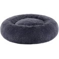 thumbnail image 1 of 1 cama para perros, cama para gatos con forma de donut, cama para mascotas esponjosa y relajante con funda extraíble y lavable, felpa suave y larga, 50 cm, gris oscuro, 1 of 5