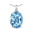 thumbnail image 2 of Tommaso Design� Oval Simulated Aquamarine Pendant Necklace, 2 of 6