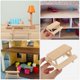 thumbnail image 4 of Khaki Miniature Wooden Doll House Picnic Table for Decoration 2Pcs, 4 of 4