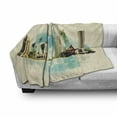 thumbnail image 3 of Landscape Soft Flannel Fleece Throw Blanket, East Kuala Lumpur Cityscape Buildings Palms Tropical Country Image Art, Cozy Plush for Indoor and Outdoor Use, 50" x 70", Multicolor, by Ambesonne, 3 of 6