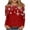 Red, variant on Erwazi Womens Christmas Printed Long Sleeve T-Shirts Casual Crew Neck Loose Shirt Holiday Tops