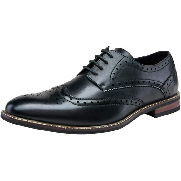 Jousen Mens Dress Shoes Wingtip Brogue Oxford Formal Shoes for Men Business Derby Shoes (AMY601 Black 9)
