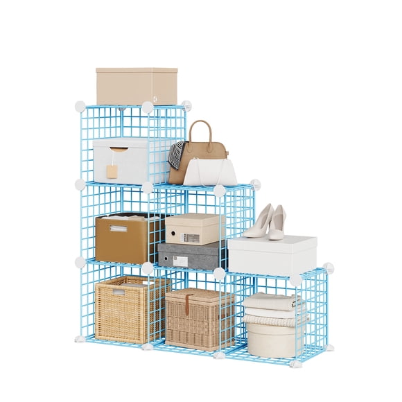 Wire Cube Storage, 6-Cube Closet Organizer Storage, Modular Shelves Units, Storage Bins Shelving, for Bedroom, Office