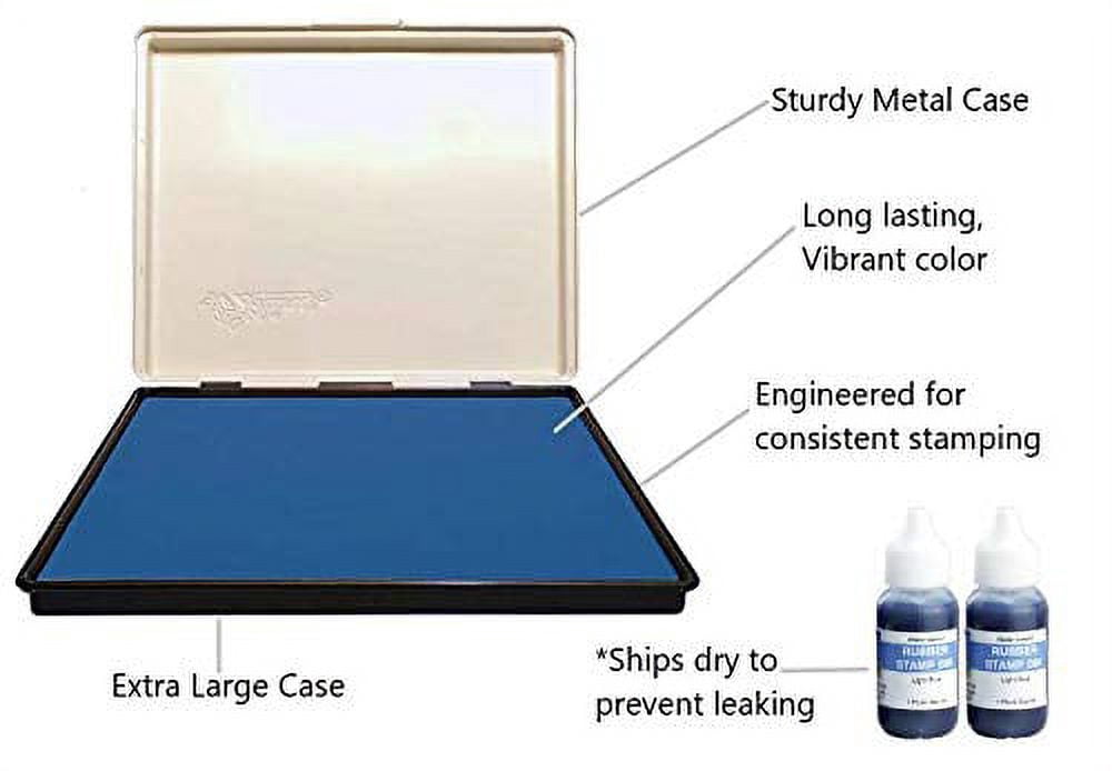 Infusion 7" x 8" Extra Large Industrial Stamp Ink Pad, Your Go to Large Stamp Ink Pad for Bright Color, Even Coverage and Durability, Light Blue Stamp Pad