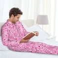 thumbnail image 6 of Disketp Breast Cancer Awareness2 Mens Pajama Set, Soft Warm Long Sleeve Sleepwear, Cozy Button-Down Pjs for Men-Large, 6 of 7