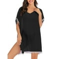 thumbnail image 2 of SAYFUT Beach Cover Up Bikini Tassel Tie Beachwear Summer Swimsuit Wrap Sexy See-through Beach Dress, 2 of 5