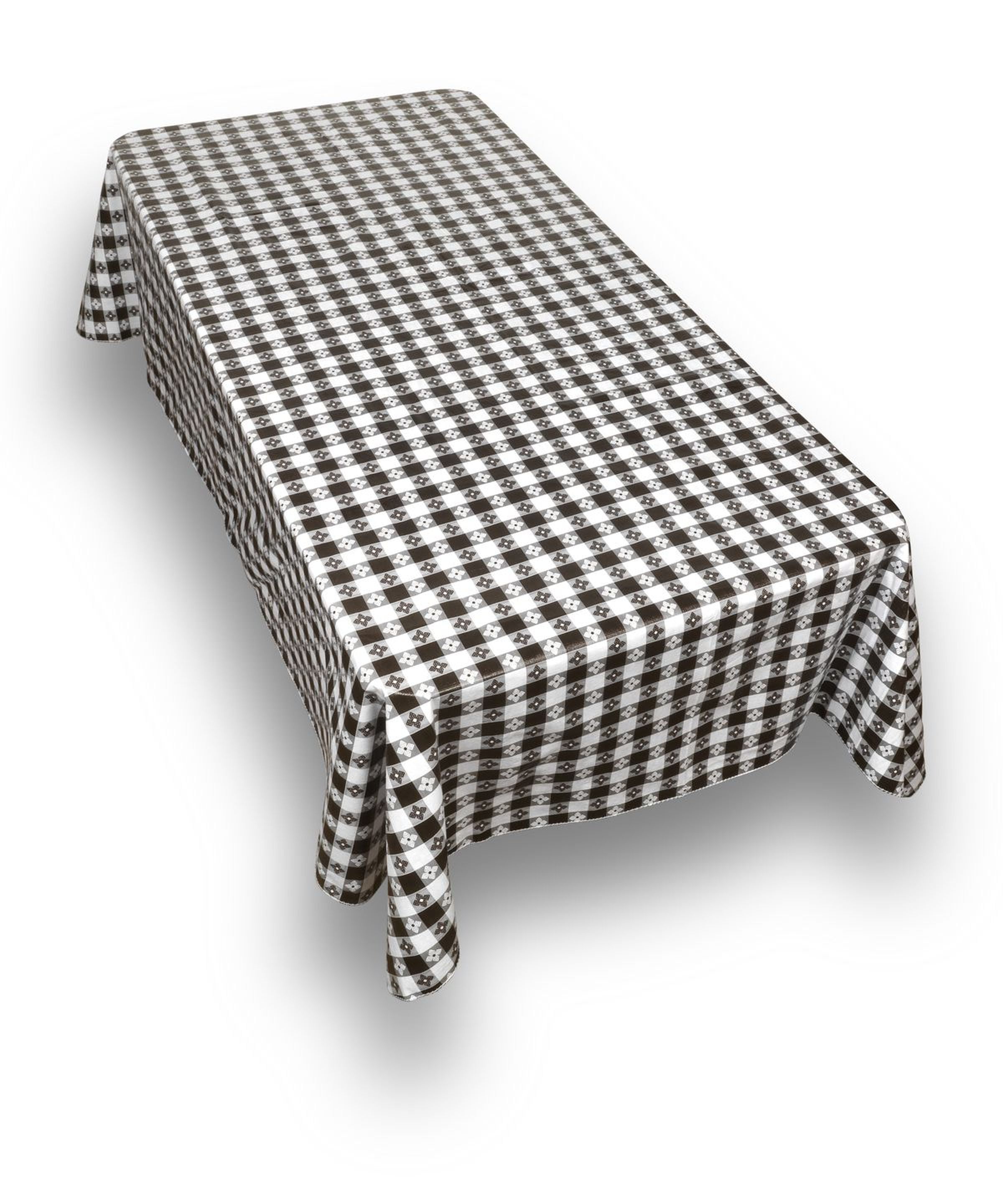 Houndstooth Glen Check Plaid Rectangle Tablecloth Picnic Tablecloth BBQ Table Cloths Polyester for Kitchen 54x72 Inch