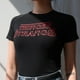 thumbnail image 5 of Camiseta de mujer Corta, delgada, cuello redondo, Top corto con letras impresas, Negro, M kenally AP001464-05B, 5 of 7