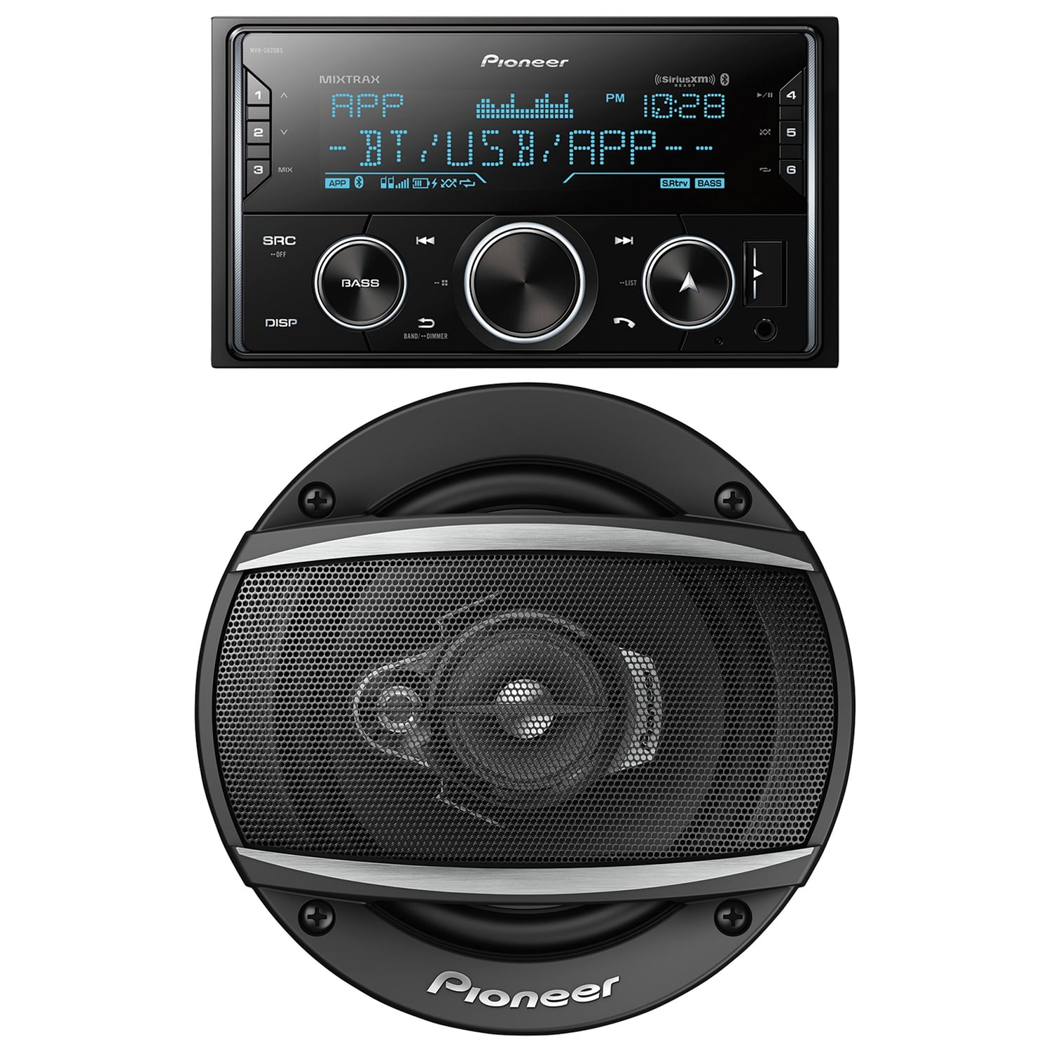 Pioneer MVH-S620BS Double DIN Digital Media Receiver with Enhanced Audio Functions Improved ARC App Compatibility and SiriusXM-Ready Built-in Bluetooth MIXTRAX 