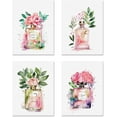 thumbnail image 2 of PixonSign Adhesive Wall Art Tropical Plant Fashion French Perfume Bottles Posters, Set of 4 Modern Stylish Pattern Illustrations, Preppy Room Canvas Prints for Home Decor - 8"x10", 2 of 5