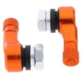 thumbnail image 1 of Colaxi 2pcs Motorcycle Tire Tyre Valve Stems CNC Alloy 90 Degree For Front And Rear - Orange, 1 of 5
