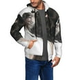 thumbnail image 2 of Honeii Black And White Boston Terrier Print Hoodies for Men, Pullover & Full Zip, Breathable Zip up Hoodie, Sweatshirt-Medium, 2 of 5