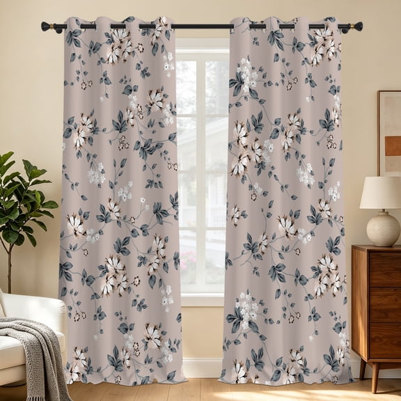 Tchckioa Tribal Floral 42x63 Inch Blackout Curtains,Privacy Protection Grommet Drapes for Living Room,Set of 2