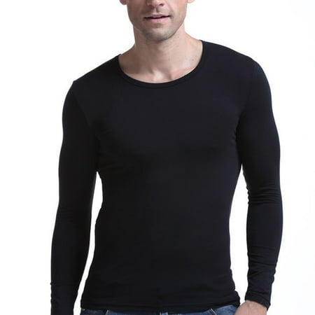 

Men S Sexy Slim Stretchy Long Sleeve Thermal Undershirt Warm Bottoming Tops