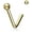 Gold, variant on Ball End 316L Surgical Steel L Bend Stud Nose Rings (Various Sizes)
