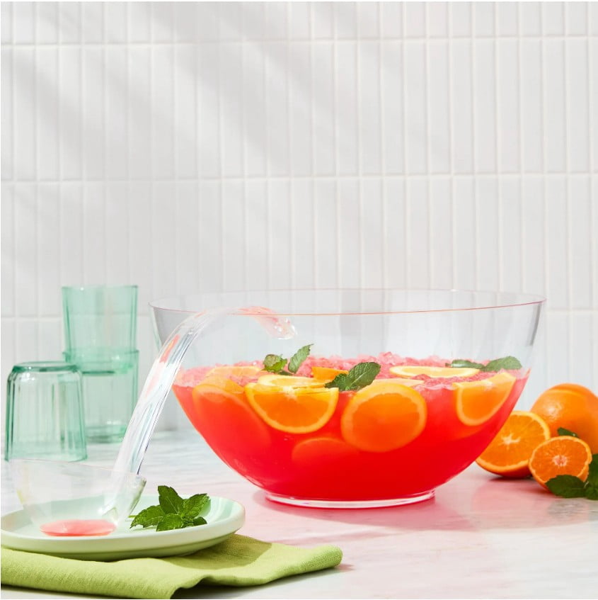 1 Count, 314 FL OZ, 13.2 x 6.5 IN Clear Plastic Classic Punch Bowl, by Way To Celebrate