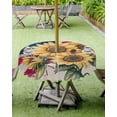 thumbnail image 4 of nqOlkjepod Sunflower Outdoor Tablecloth with Umbrella Hole & Zipper, Red Navy Blue American Flag Yellow Flowers Round Table Cover 54 Inch, Dining Waterproof Table Cloth Protector for Patio/Party, 4 of 7
